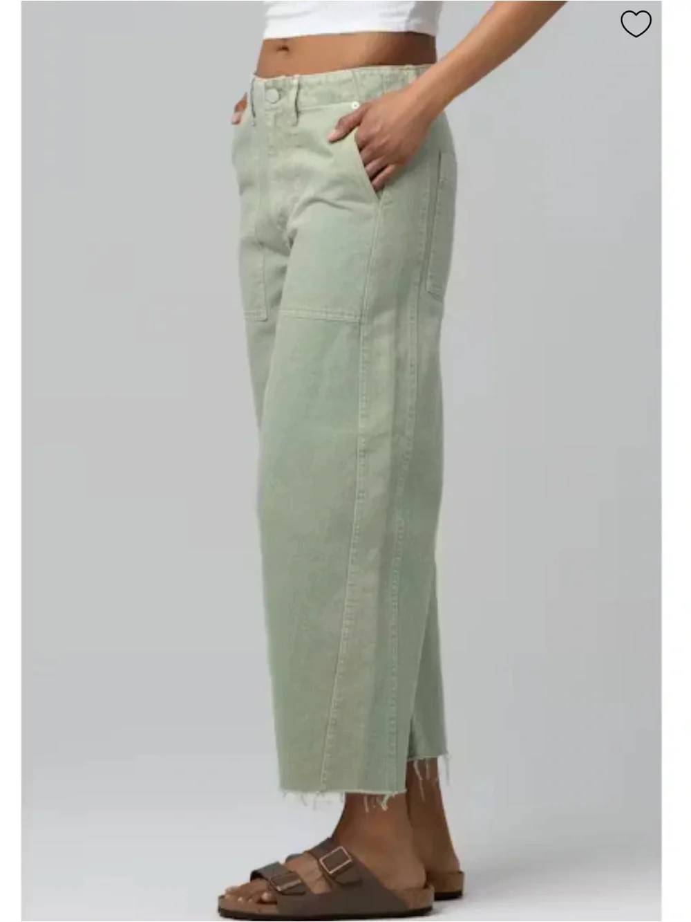 Blank NYC Barrel Leg High Rise Jeans in Pistachio Tone